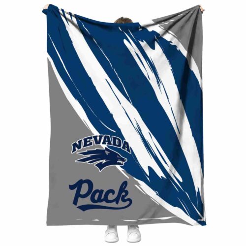 nevada wolf pack brushstrokes blue white blanket best selling