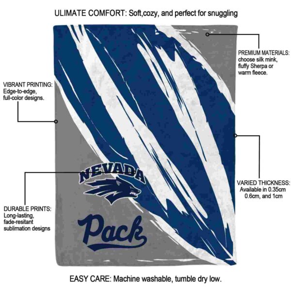 nevada wolf pack brushstrokes blue white blanket new arrival