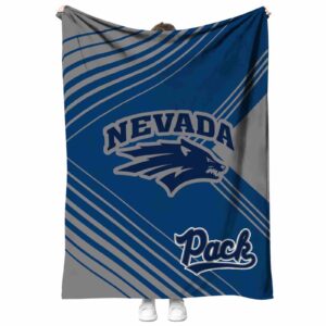 nevada wolf pack diagonal stripes blue blanket best selling