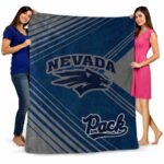 nevada wolf pack diagonal stripes blue blanket best selling