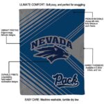 nevada wolf pack diagonal stripes blue blanket best selling