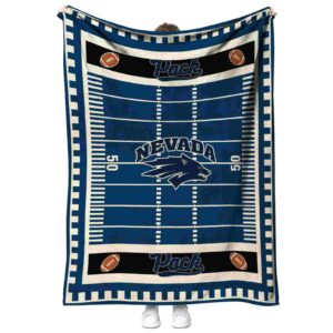 nevada wolf pack football field blue blanket best selling