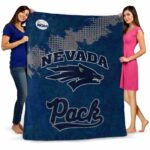 nevada wolf pack grunge texture blue blanket best selling