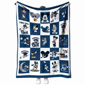 nevada wolf pack mickey minnie blue white blanket best selling