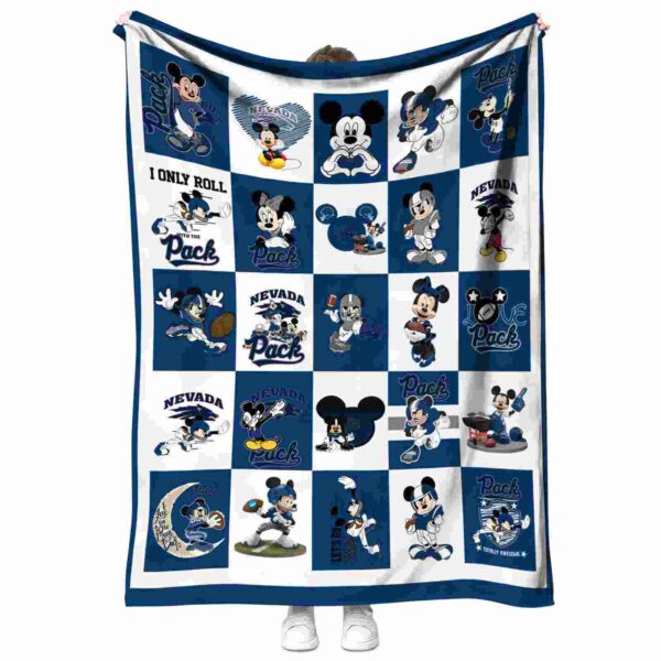 nevada wolf pack mickey minnie blue white blanket best selling