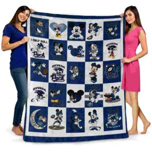 nevada wolf pack mickey minnie blue white blanket fashion forward