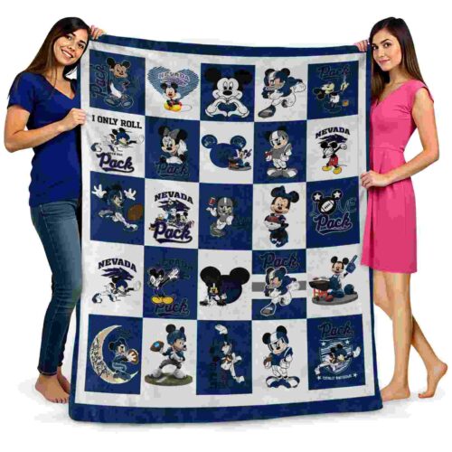 nevada wolf pack mickey minnie blue white blanket fashion forward