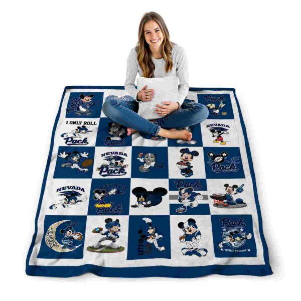 nevada wolf pack mickey minnie blue white blanket high quality
