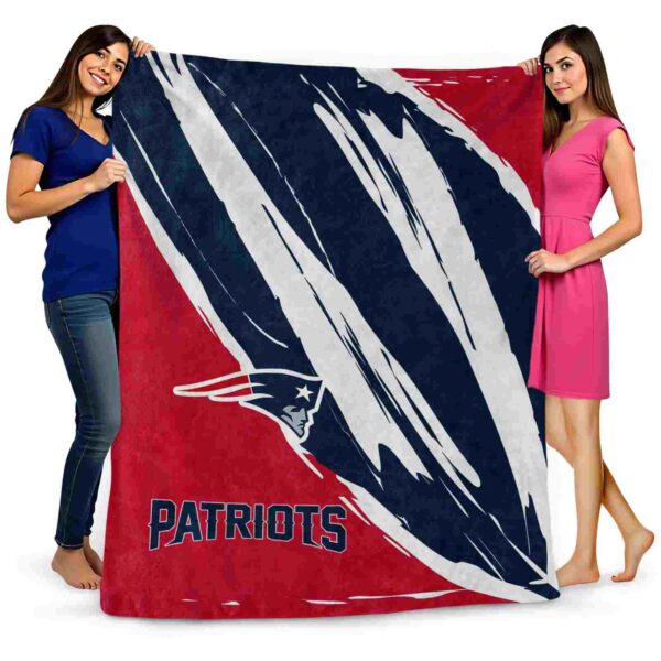 new england patriots brushstrokes blue white blanket fashion forward