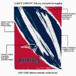 new england patriots brushstrokes blue white blanket new arrival