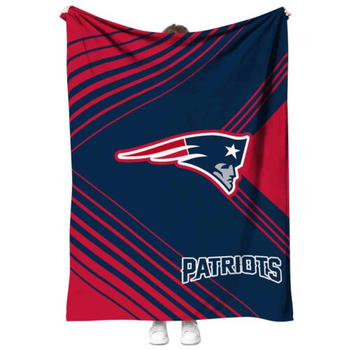 new england patriots diagonal stripes blue blanket best selling