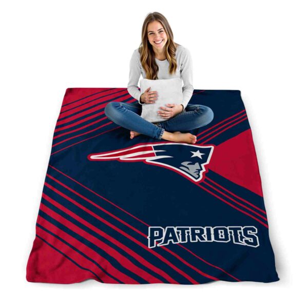 new england patriots diagonal stripes blue blanket high quality