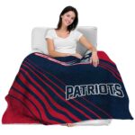 new england patriots diagonal stripes blue blanket latest model