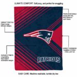 new england patriots diagonal stripes blue blanket new arrival