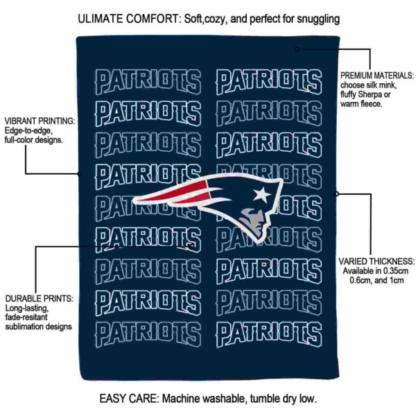 new england patriots fan pride blue blanket new arrival