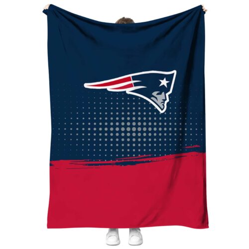new england patriots gradient dots blue blanket best selling