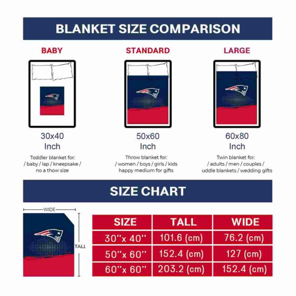 new england patriots gradient dots blue blanket trendy