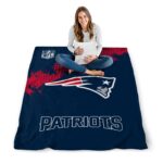 new england patriots grunge texture blue blanket high quality