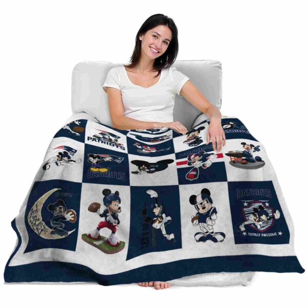 new england patriots mickey minnie blue white blanket latest model