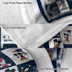 new england patriots mickey minnie blue white blanket premium grade