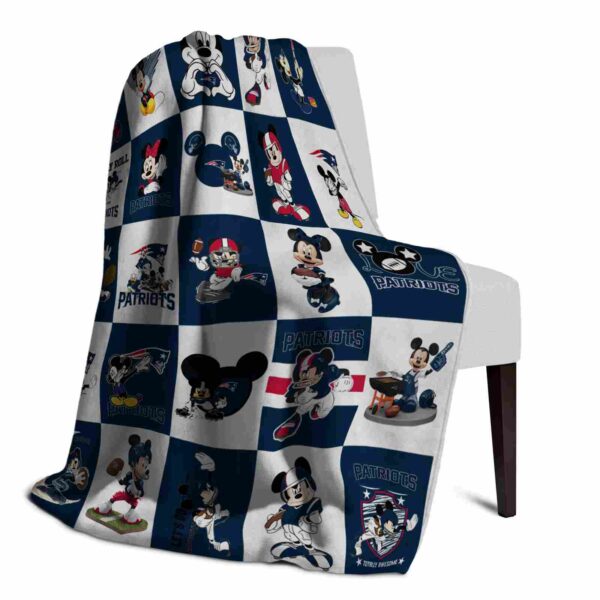 new england patriots mickey minnie blue white blanket top rated