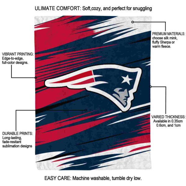 new england patriots paint streaks blue white blanket new arrival