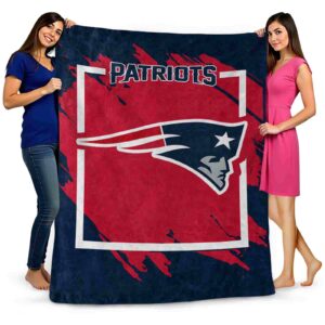 new england patriots splatter effect blue blanket fashion forward
