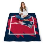new england patriots splatter effect blue blanket high quality