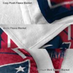 new england patriots splatter effect blue blanket premium grade