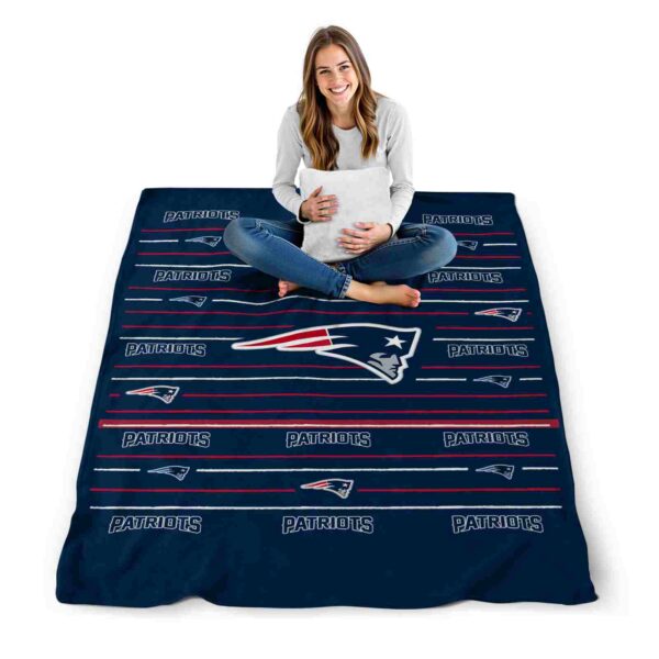 new england patriots striped pattern blue blanket high quality