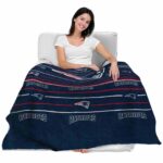 new england patriots striped pattern blue blanket latest model