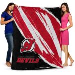 new jersey devils brushstrokes red white blanket best selling