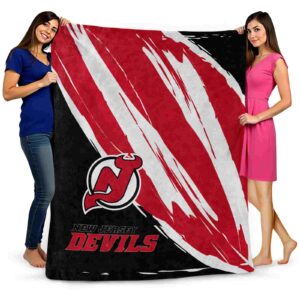 new jersey devils brushstrokes red white blanket fashion forward