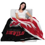 new jersey devils brushstrokes red white blanket best selling