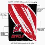 new jersey devils brushstrokes red white blanket best selling