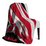 new jersey devils brushstrokes red white blanket best selling