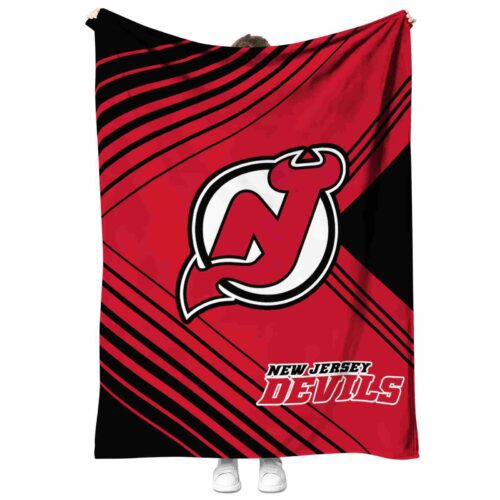 new jersey devils diagonal stripes red blanket best selling