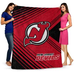 new jersey devils diagonal stripes red blanket fashion forward