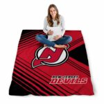 new jersey devils diagonal stripes red blanket high quality