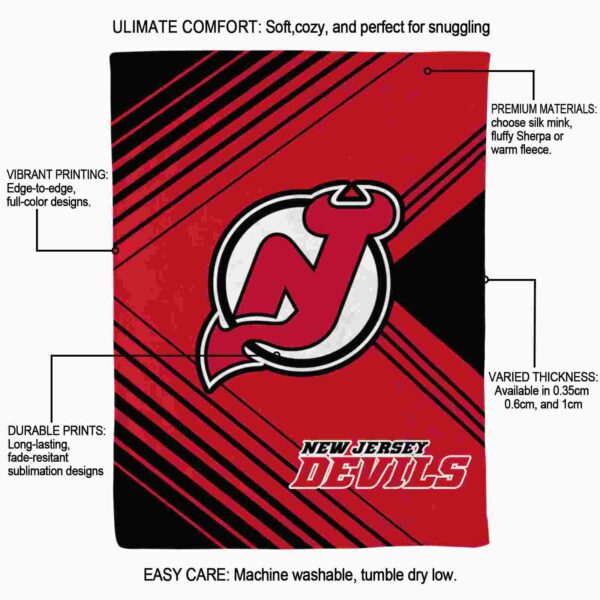 new jersey devils diagonal stripes red blanket new arrival