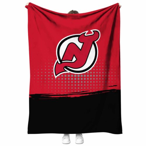 new jersey devils gradient dots red blanket best selling