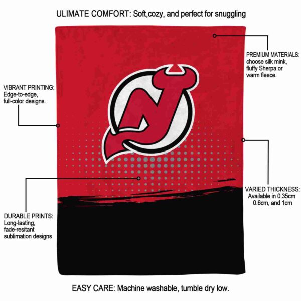 new jersey devils gradient dots red blanket new arrival