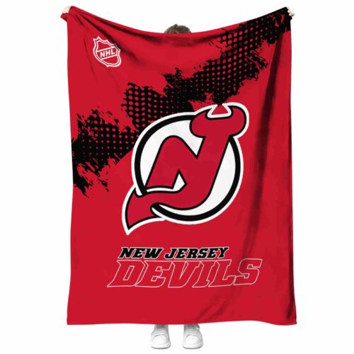 new jersey devils grunge texture red blanket best selling