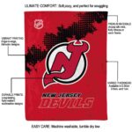 new jersey devils grunge texture red blanket new arrival