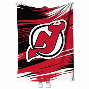 new jersey devils paint streaks red white blanket best selling