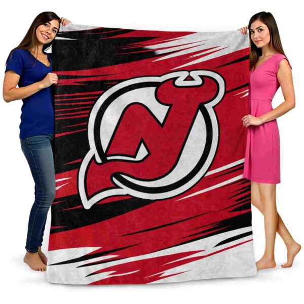 new jersey devils paint streaks red white blanket fashion forward