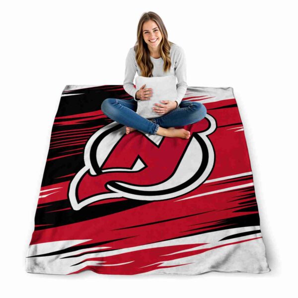 new jersey devils paint streaks red white blanket high quality
