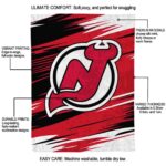 new jersey devils paint streaks red white blanket new arrival