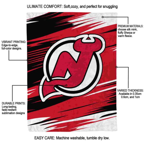 new jersey devils paint streaks red white blanket new arrival