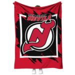 new jersey devils splatter effect red blanket best selling